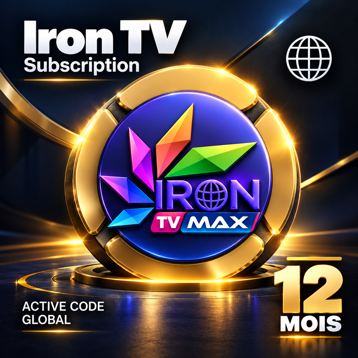Carte d’abonnement Iron TV Max 12 mois – Europe